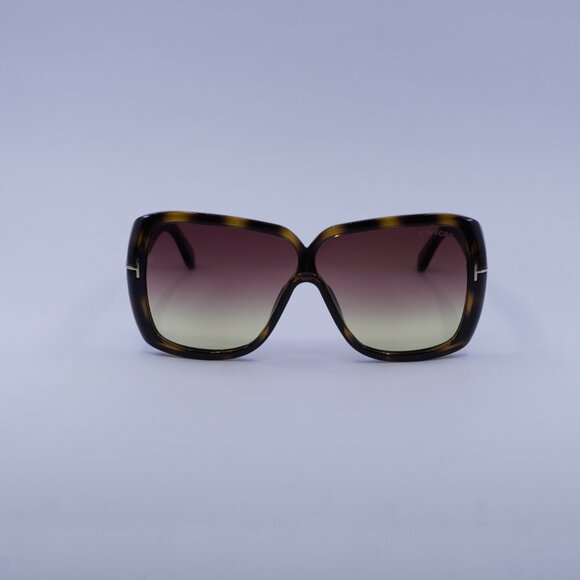 Tom Ford Marilyn FT1037 52Z Sunglasses Havana Square Frame, Violet Lenses - Picture 2 of 8